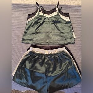 Set of 3 Satin Sleep Shorts and Cami